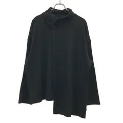 Yohji Yamamoto ヨウジヤマモト 25AW アシンメトリースタンドカラーニットカーディガン FL-T81-183 ブラック 2のサムネイル