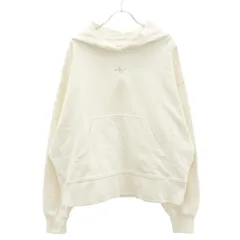 Calvin Klein Jeans カルバンクラインジーンズ ロゴプリントクロップドスウェットパーカー  アイボリー M