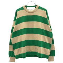 美品✨キャバン ボーダーニット クルーネック グリーン×キャメル L