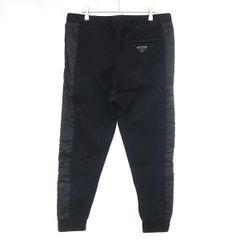 新品タグ付　プラダ　Re-Nylon　パンツ　三角プレート　ブラック　Lサイズ PRADAプラダ Re-Nylonブラック パンツ52 三角ロゴ イージーパンツ パンツ
