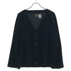Needles ニードルズ V Neck Cardigane  C/Pe Velour ベロアカーディガン IN200 ブラック XS