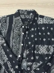 HUF ハフ バンダナ ベイズリー 長袖シャツ ブラック M