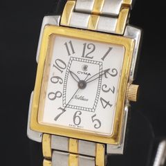 527 稼働 CYMA レディース 時計 シルバー ストーン スクエア - メルカリ