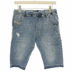 ディーゼル DIESEL デニムパンツ ジーンズ ハーフ イージー ショート カットオフ ダメージ加工 14 水色 ライトブルー 00J4R5-KXB4L /HN