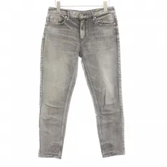 アッパーハイツ upper hights THE STELLA コットンストレッチデニム ガールフレンド フィット スリムテーパード デニムパンツ ジーンズ ジップフライ ダメージ加工 24 S グレー 139219 /KU