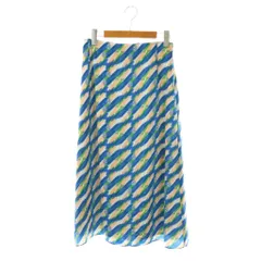 ルーニィ LOUNIE フレアスカート マキシ ロング 総柄 38 青 ブルー 白 ホワイト /AT