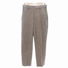 ユナイテッドアローズ A DAY IN THE LIFE UNITED ARROWS スラックス パンツ チェック柄 テーパード 茶 ブラウン 赤 レッド /JS