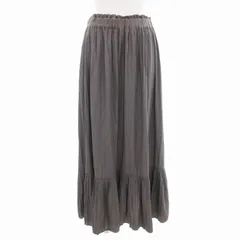 ナノユニバース nano universe 美品 ギャザースカート ゴムウエスト イージー ロング丈 2 グレー /HO