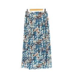 ブージュルード Bou Jeloud フレアスカート マキシ ロング 総柄 38 青 ブルー 白 ホワイト /AT ■OS