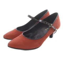 アシックス asics GIRO パンプス スエード 23cm 赤 レッド 茶色