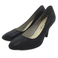 オリエンタルトラフィック ORIENTAL TRAFFIC パンプス アーモンドトゥ レザー 光沢加工 37 黒 ブラック /JS