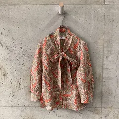 オールドイングランド　OLD ENGLAND 花柄タイ付きブラウス　美品のサムネイル