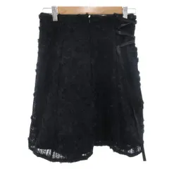 トランテアン ソン ドゥ モード 31 Sons de mode 美品 フレアスカート ひざ丈 レース 花柄 38 黒 ブラック /KR