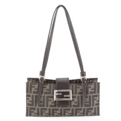 美品 フェンディ ズッカ FF 金具 8915965001 レザー ショルダーバッグ 肩掛け ハンド 本革 ブラウン 茶色 レディース RUM DF24-5【中古】