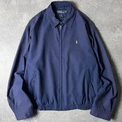 雰囲気系 90s POLO RALPH LAUREN スムース 素材 スイングトップ ジャケット L / 90年代 ポロ ラルフローレン ナス紺 フェード ライナー付き