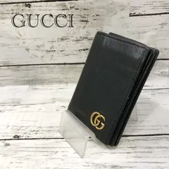 ＧＵＣＣＩ グッチ ＧＧマーモント レザー カードケース ４２８７３７ １１４７ 二つ折り ブラック 黒 コンパクト _208067