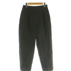 ユナイテッドアローズ UNITED ARROWS パンツ 麻 リネン 34 ダークブラウン ハイウエスト タック入り クロップド丈 /NS