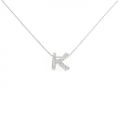 K18WG イニシャルK ダイヤモンド ネックレス 0.08CT