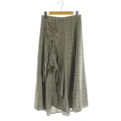 リランドチュール Rirandture スカート ロング チェック ギャザー フリル 2 グレー /MY ■OS