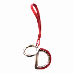 クリスチャンディオール Christian Dior キーホルダー チャーム レザー 赤 レッド /BM ■OH