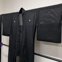 未着用　無地　夏用　黒　絽　五三桐紋　着物　011tz