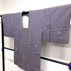 道行コート 正絹 縦縞 毘沙門亀甲 くすみパープル 着物 053t - メルカリ