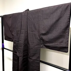 メンズ着物　紬　無地　ブラウンカラー　着物　011tz