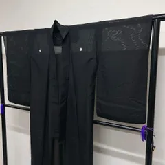 五つ紋　夏用　絽　無地　黒地　五三桐紋　着物　011tz