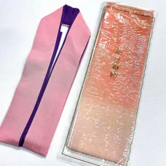 重ね襟　伊達襟　2点セット　ピンク　パープル　金糸　着物　013tz