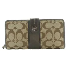 コーチ COACH 長財布 シグネチャー柄 茶 ブラウン ベージュ /SS ■OS