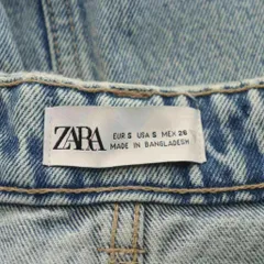 ザラ ZARA タイトスカート デニムスカート ミモレ ロング S 水色 ライトブルー /AN47 ■MA