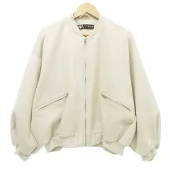 ザラ ZARA フェイクスエード ブルゾン 厚地 ジャケット XS ベージュ 
