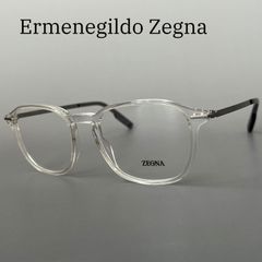 エルメネジルドゼニア メガネ シルバー グレー オーバル チタン 銀 
