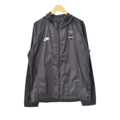 ナイキ NIKE FCRB マウンテンパーカー ラバーパッチ ロゴプリント ドローコード S 黒 ブラック 白 ホワイト  SP100902A40