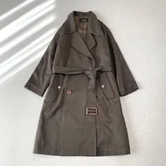 Leilian レリアン 金タグ トレンチコート 光沢 ストライプ スプリングコート ビジネス フォーマル セレモニー