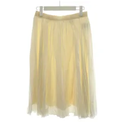 ランバンオンブルー LANVIN en Bleu プリーツスカート ひざ丈 ウエストゴム 38 白 ホワイト 3756535 /AN52