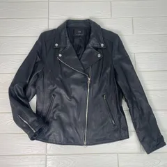 3区 レディース　ラムレザー 羊革 ダブルライダース　ジャケット　44 ブラック