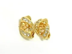 ChristianDior ディオール イヤリング ゴールド メタル レディース ラインストーン ロゴ