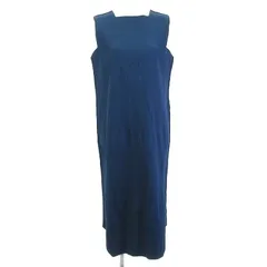 ミーイッセイミヤケ me ISSEY MIYAKE タグ付き FINE KNIT PLEATS COLOR 2 ワンピース ひざ丈 紺 ライトネイビー フリーサイズのサムネイル