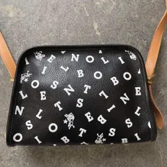 / イルビゾンテ IL BISONTE ショルダー バッグ 本革 レザー　総柄　本革 モノグラム　黒 ブラック BLACK クロ くろ　shoulder　BAG　leather