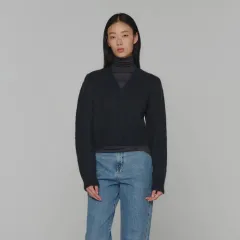 アモーメント グラニースタイル カーディガン black