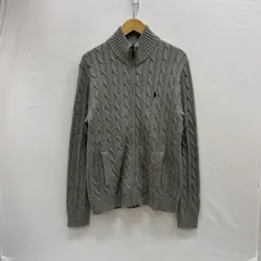ポロラルフローレン ポニー刺繍 フルジップ コットン ニット セーター 現行 QRタグ メンズ M ISItems【USED】【古着】【中古】50153127