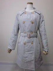 バーニーズニューヨーク 中綿コート（襟取り外し可能）  38  グレージュ系模様入り