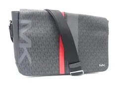 MICHAEL KORS マイケルコース ショルダーバッグ グレー レッド PVC メンズ MK柄 メッセンジャーバッグ 新品未使用展示品