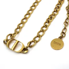 極美品 Christian Dior クリスチャンディオール ネックレス チョーカー チェーン Petit CD CDロゴ ゴールドカラー ヴィンテージ ジュエリー アクセサリー レディース I8