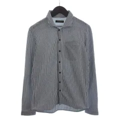 ハイダウェイ ニコル HIDEAWAYS シャツ 長袖 ストライプ 白 紺 ホワイト ネイビー 46