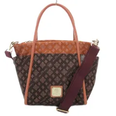 クリスチャン オリビエ CHRISTIAN OLIVIER ハンドバッグ ショルダー 2WAY 総柄 茶 ピンク /AE