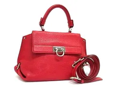 Salvatore Ferragamo フェラガモ ハンドバッグ ガンチーニ ソフィア EZ21 D356 レッド レザー レディース 2WAY シルバー金具