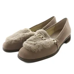 ルタロン Le Talon ファーチェーンローファー スエード 22.5cm グレージュ /SS ■OS