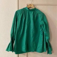 【東あずま店　併売品】　SHIPS シップス ブラウス シャツ トップス　レディース　blouse　shirt　Tops　ladies 緑 グリーン 長袖　無地　お呼ばれ　デート　オフィスカジュアル　食事会